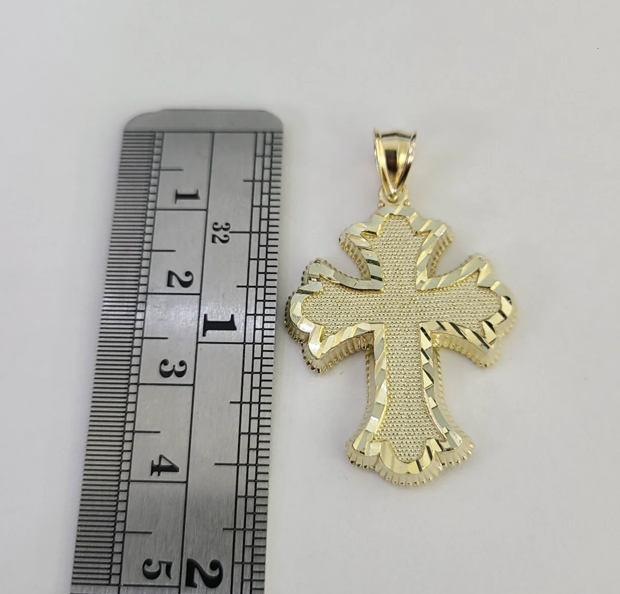 10k Jesus Roman Cross Charm Pendant Religious REAL 10Kt Yellow Gold