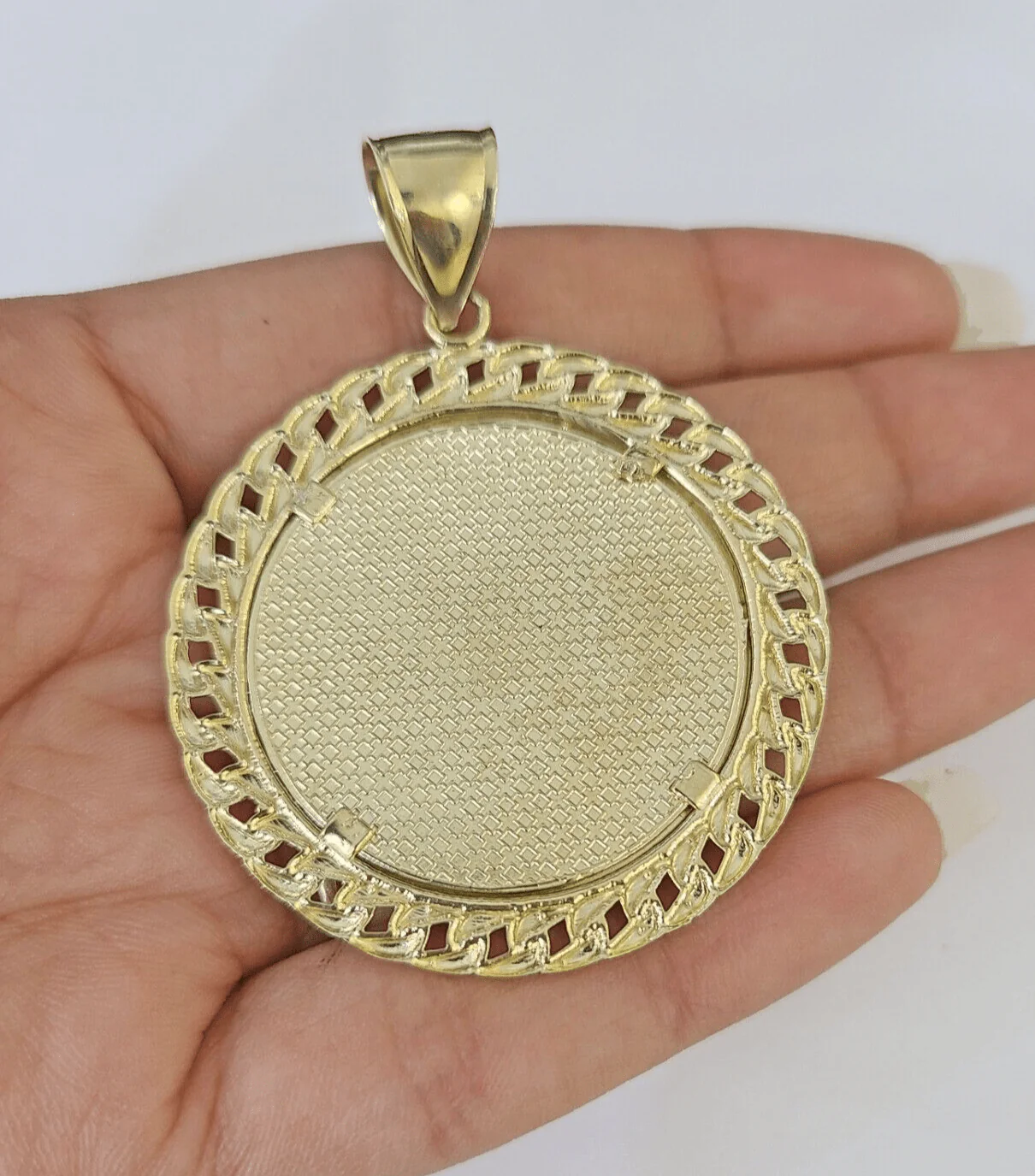10k Last Supper Charm Pendant Medallion Yellow Gold Diamond Cut 2.25" - Image 3