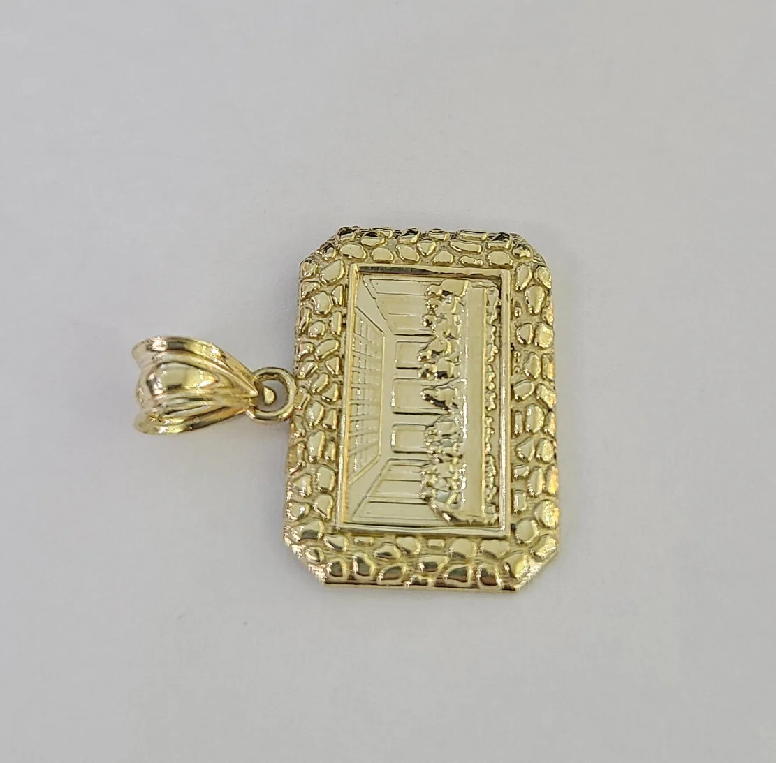 10k Last Supper Charm Pendant Nugget REAL 10Kt Yellow Gold Genuine - Image 3