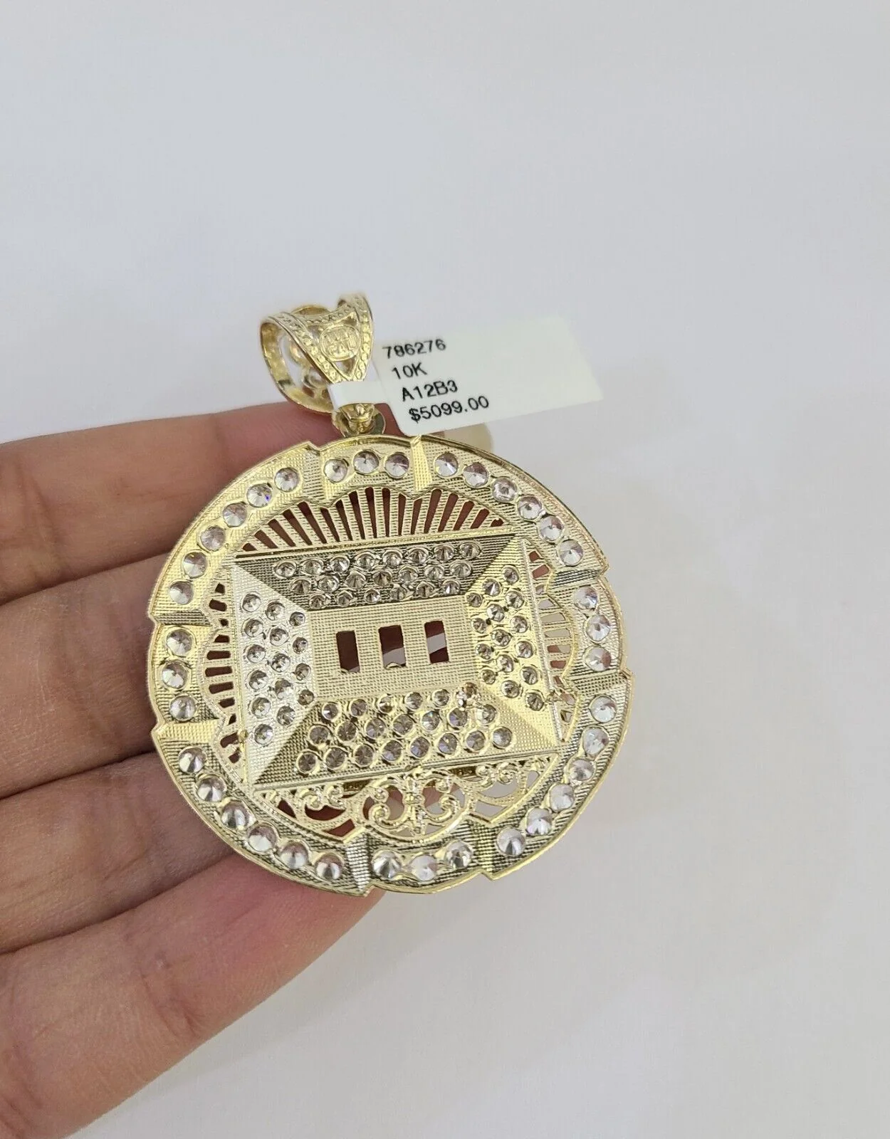 10k Last Supper Charm Pendant REAL 10Kt Religious Medallion Yellow Gold - Image 4