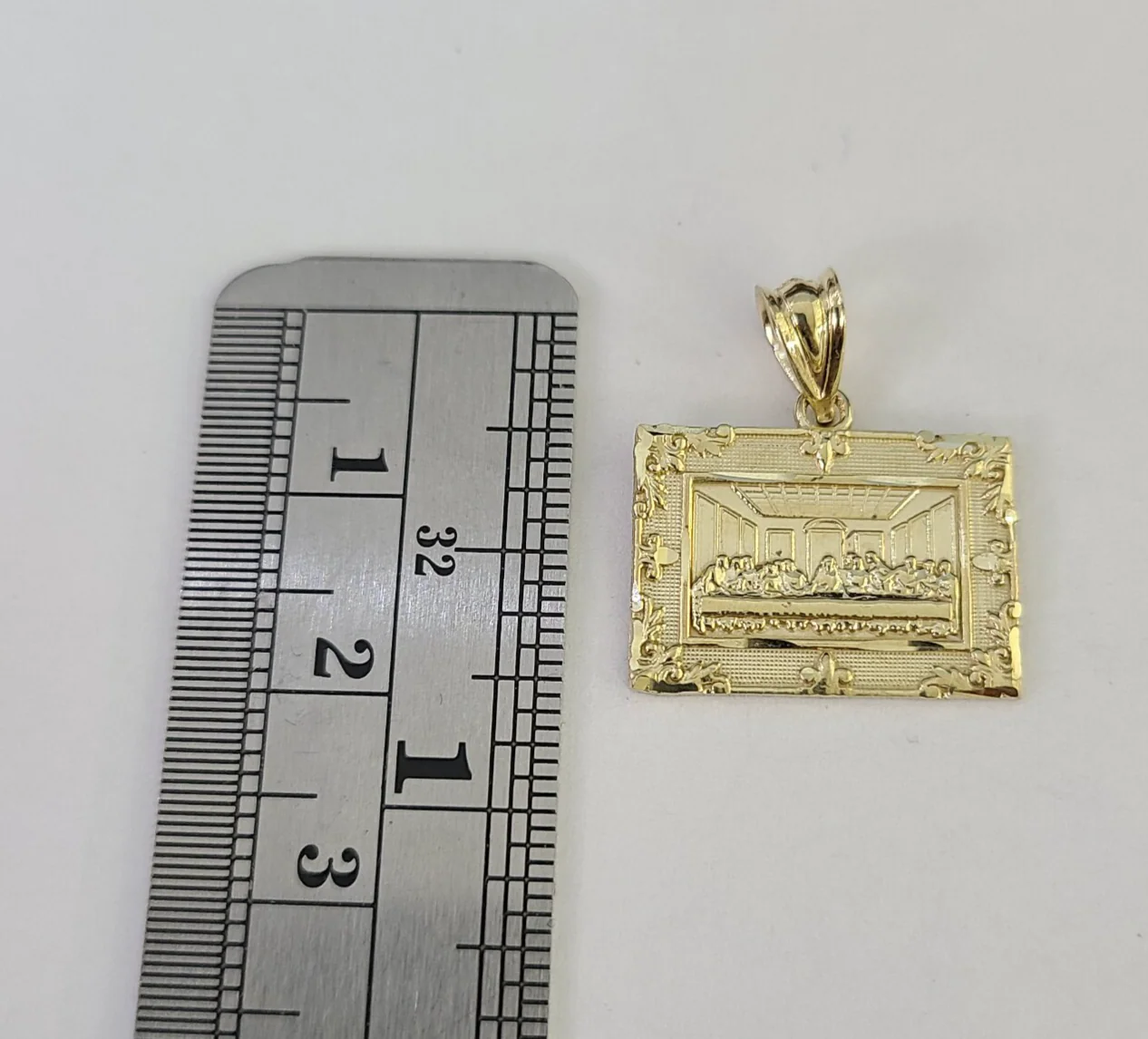 10k Last Supper Charm Pendant REAL 10Kt Yellow Gold Genuine - Image 4