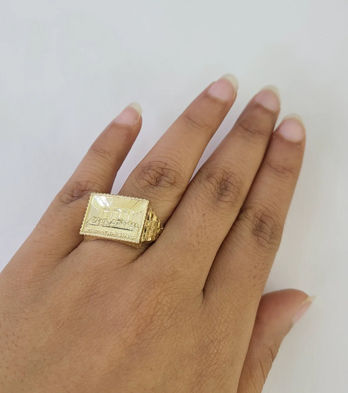 10k Last Supper Ring Casual Band Yellow Gold Genuine Brand New Religious All Sizes