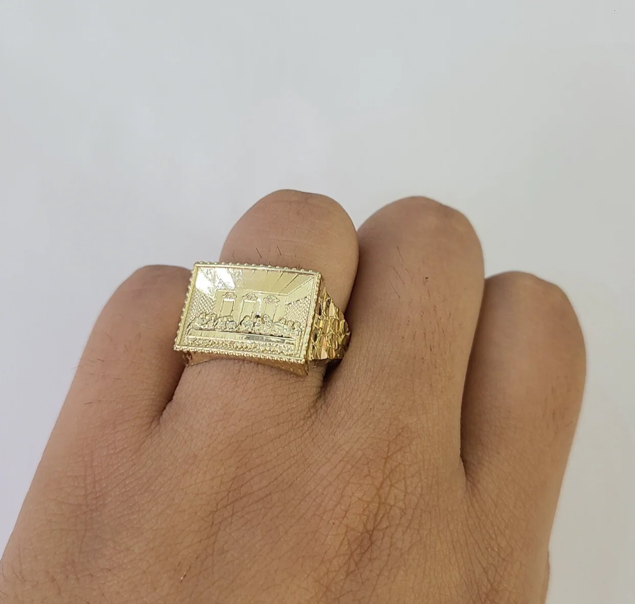 10k Last Supper Ring Casual Band Yellow Gold Genuine Brand New Religious All Sizes - Image 5