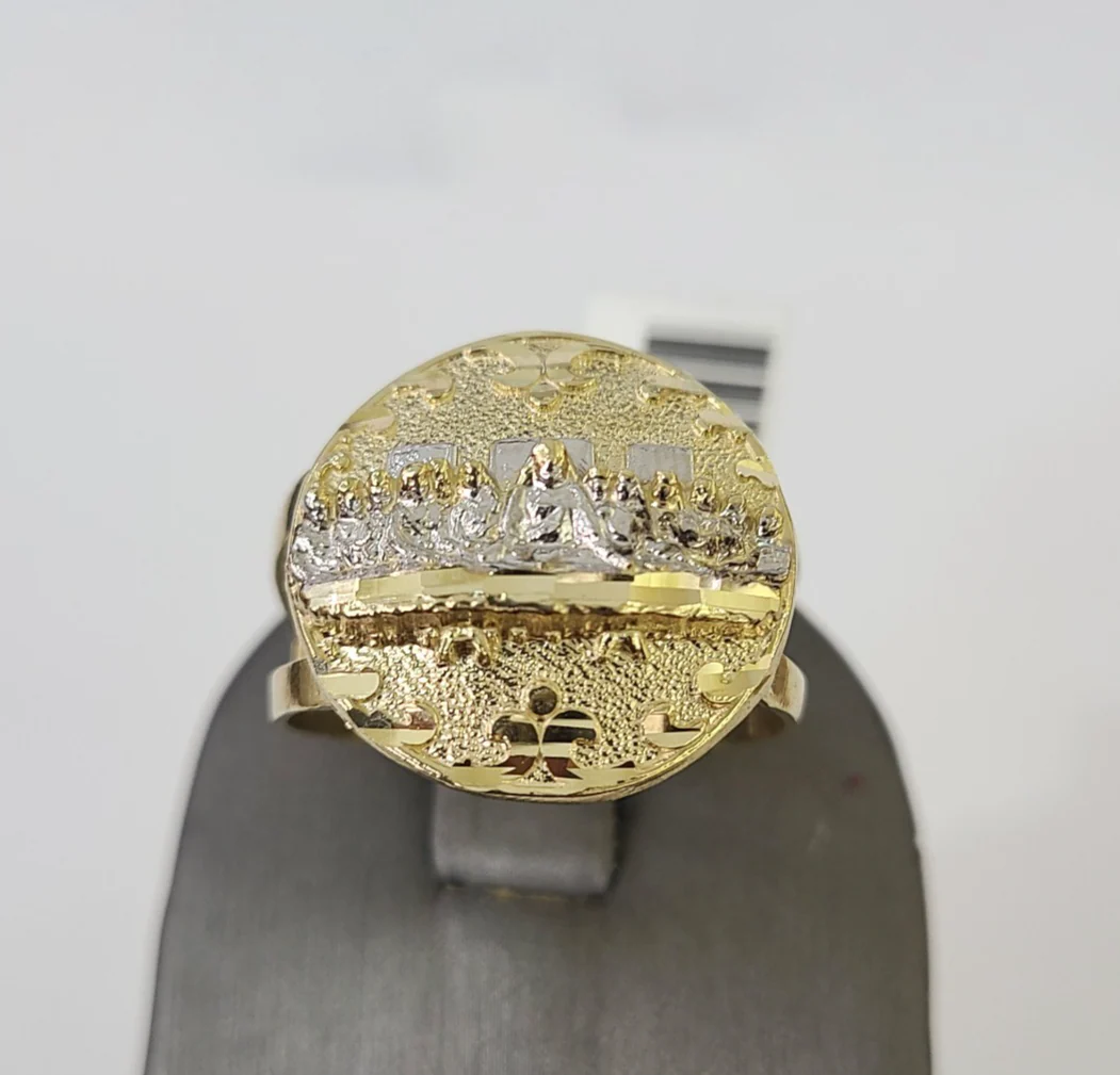 10k Last Supper Ring Yellow Gold Men Real Genuine All Sizes - Image 6