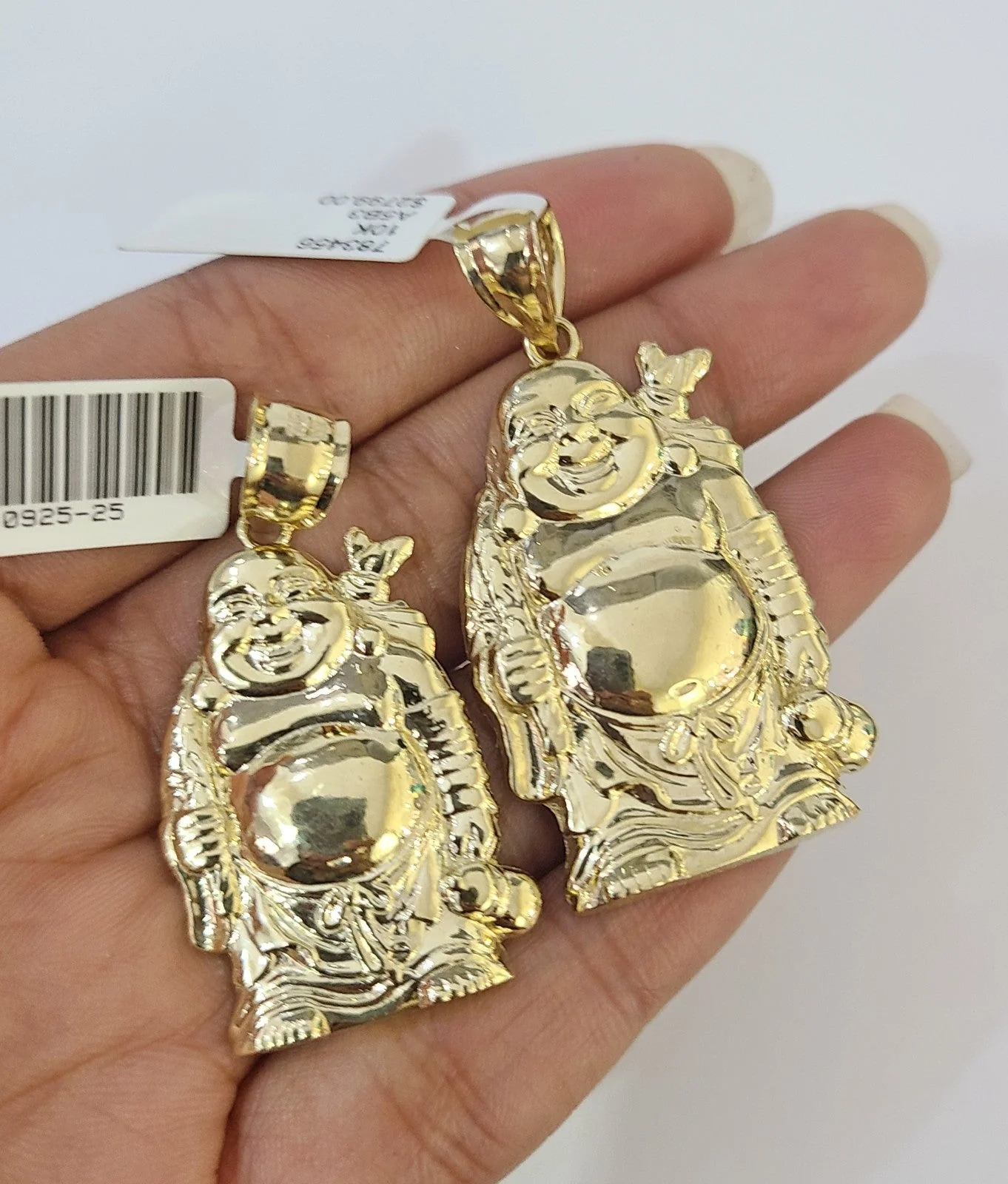 10k Laughing Buddha Charm Pendant REAL 10Kt Yellow Gold Genuine - Image 3