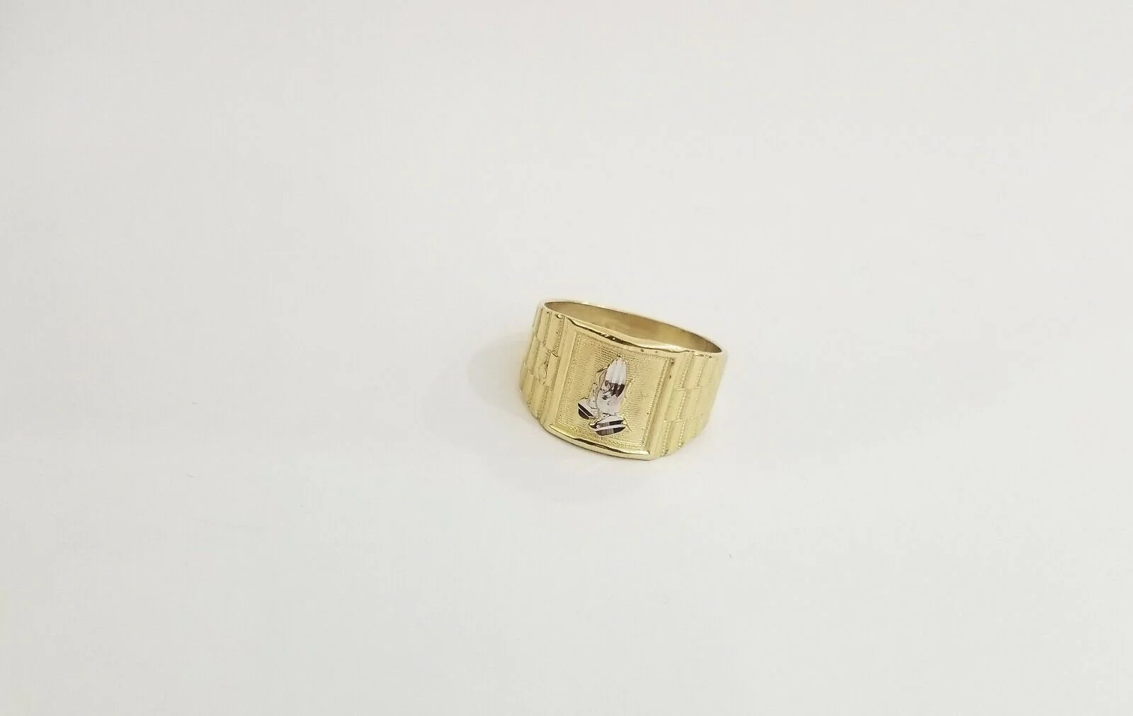 10k Men Yellow Gold prying hand Ring Sizable casual Square 10kt All Sizes - Image 3