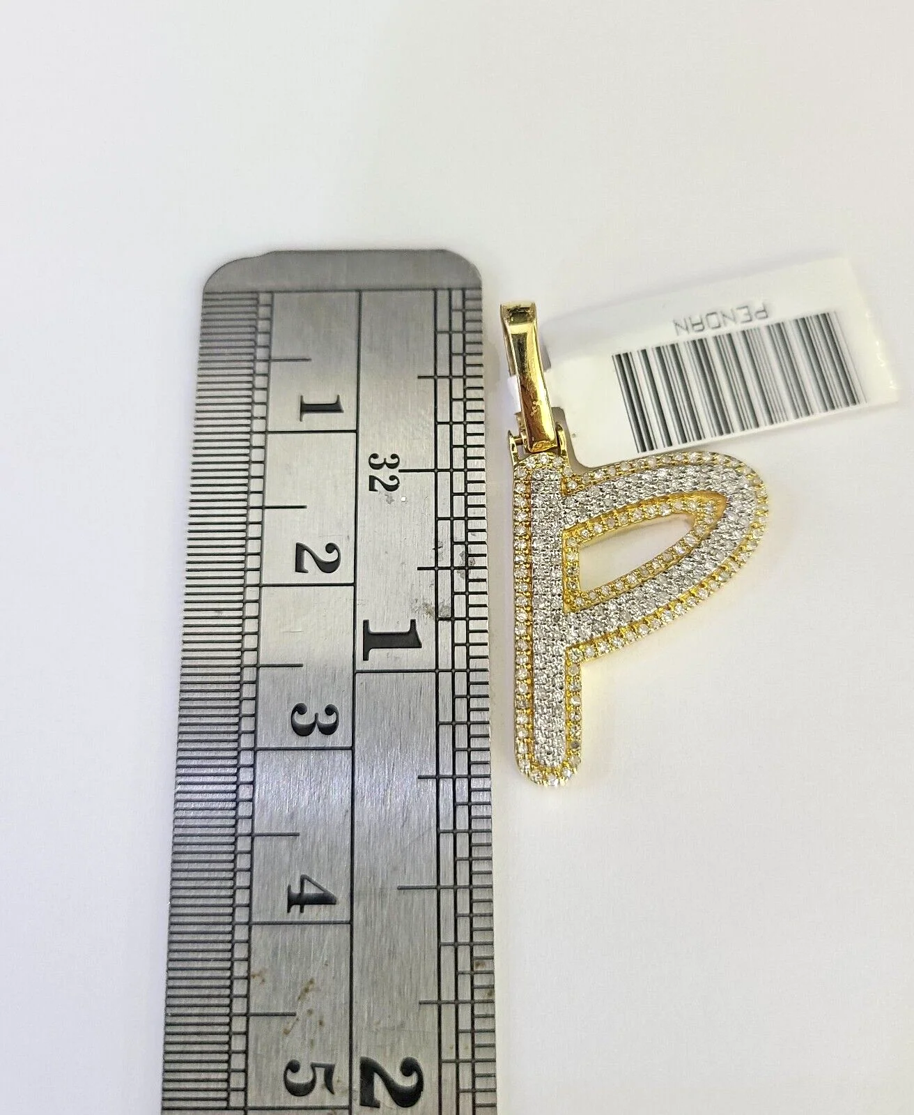 10k Miami Cuban Chain Diamond P Initial Charm Set 4mm 18"-28" Necklace Gold - Image 3