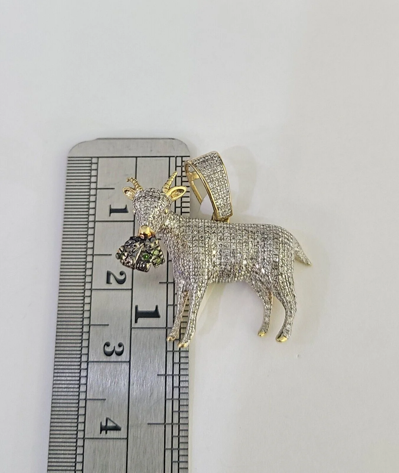 10k Miami Cuban Chain Goat Money Charm Diamond Set 4.5mm 20"-28" Necklace Gold - Image 4