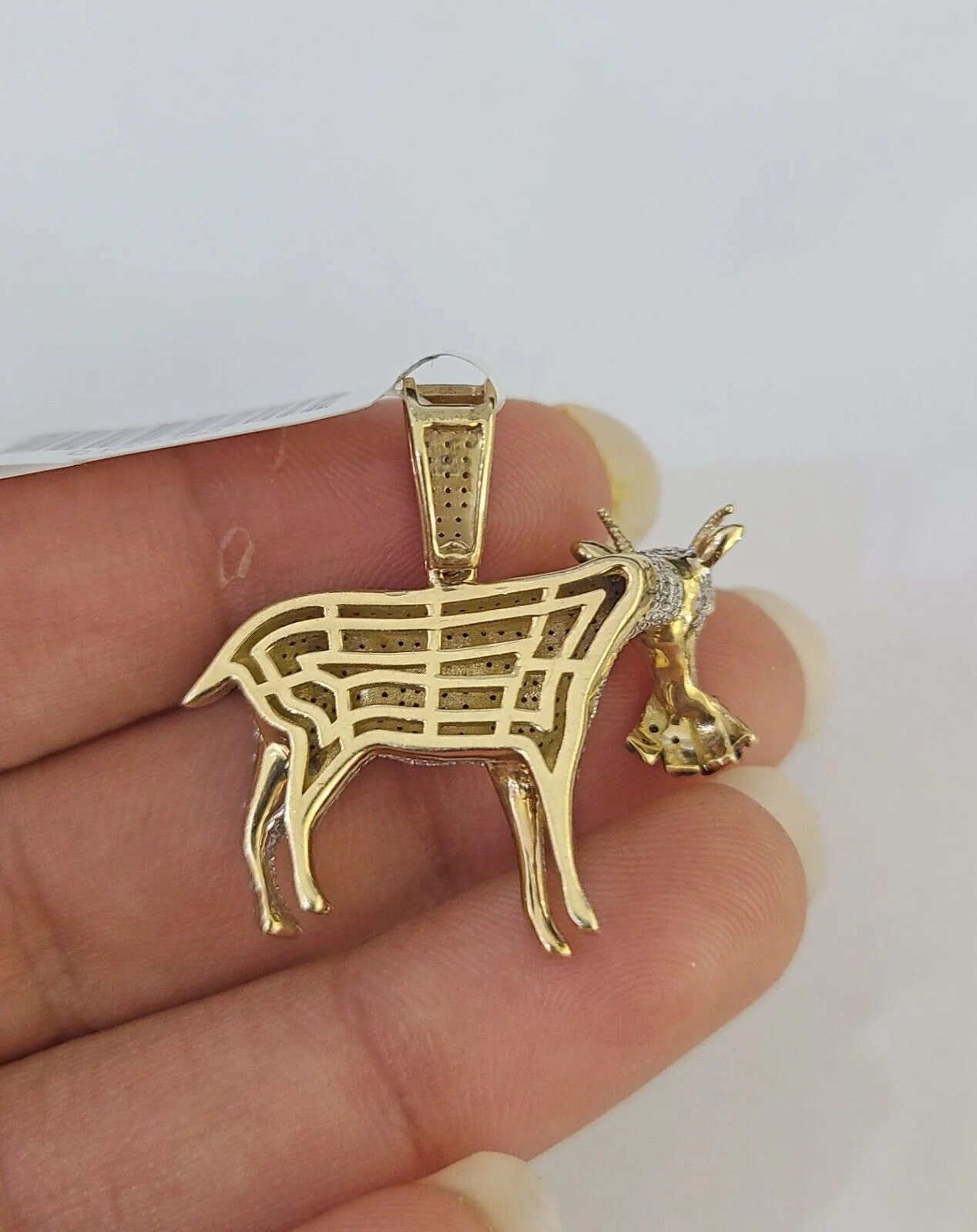 10k Miami Cuban Chain Goat Money Charm Diamond Set 4.5mm 20"-28" Necklace Gold - Image 7