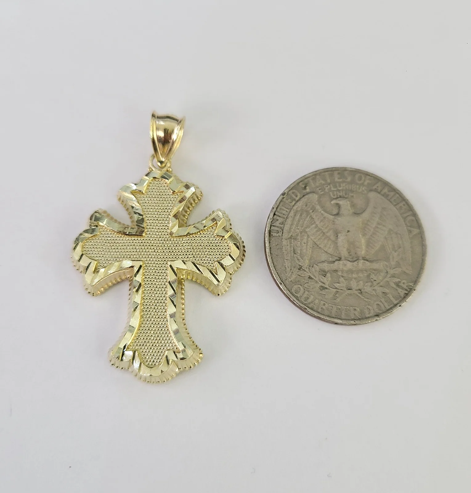 10k Miami Cuban Chain Jesus Cross Charm Pendant Set 5mm 18"28" Necklace Gold - Image 5