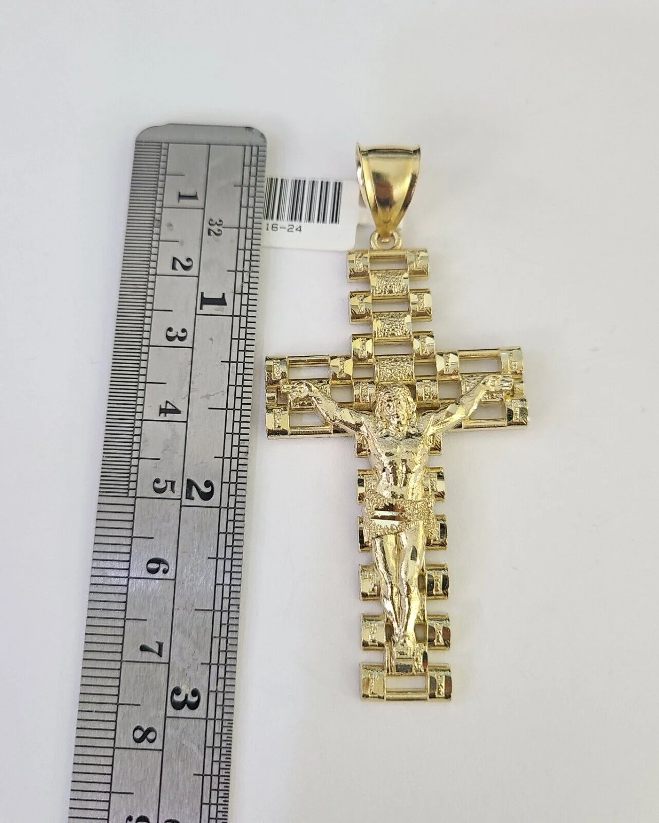 10K Miami Cuban Link Chain Jesus Cross Pendent Charm 6mm 20"-30" Necklace - Image 4