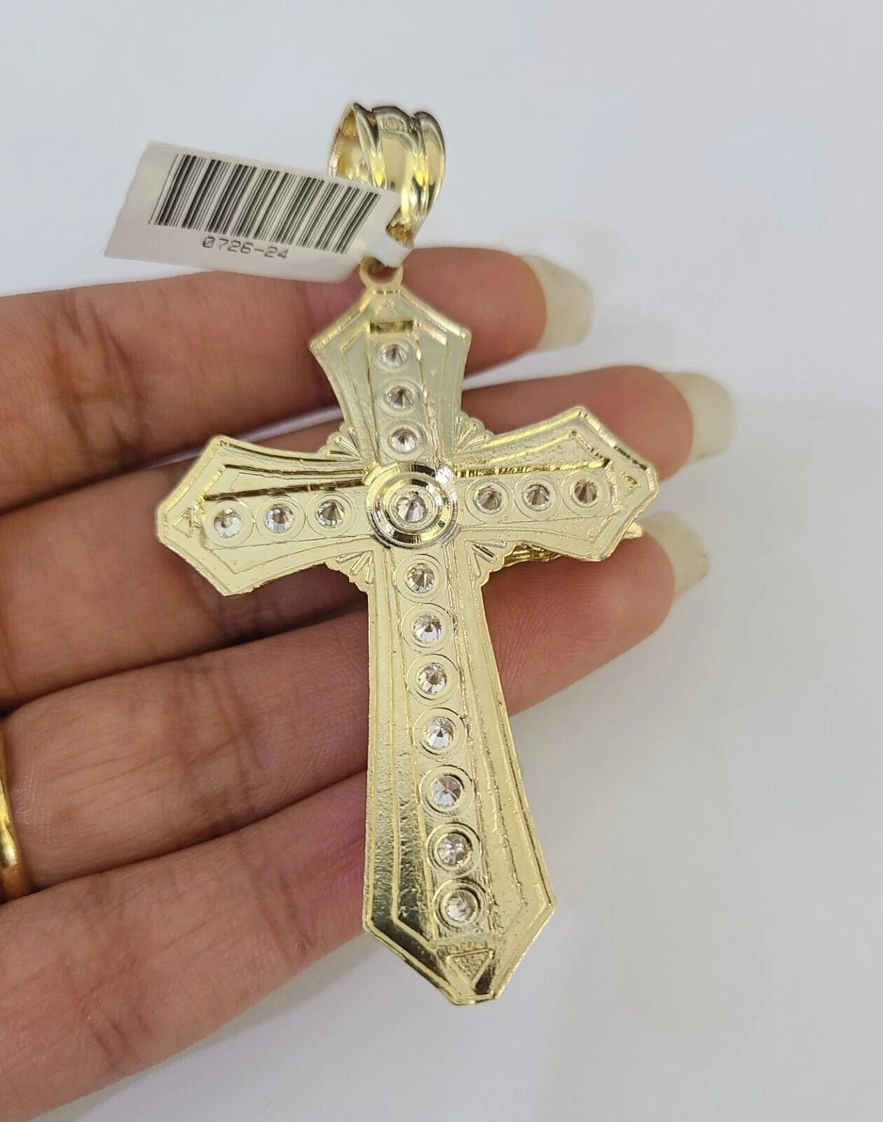 10K Miami Cuban Link Chain Jesus Cross Pendent Charm 6mm 20"-30" Necklace - Image 7