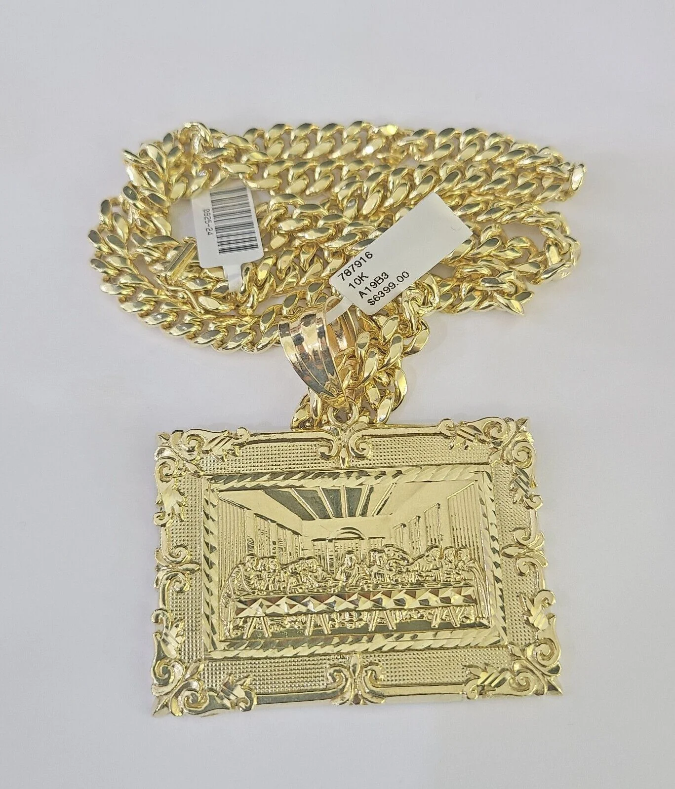 10K Miami Cuban Link Chain Last Supper Pendent Charm 8mm 20"-30" Necklace Gold - Image 5
