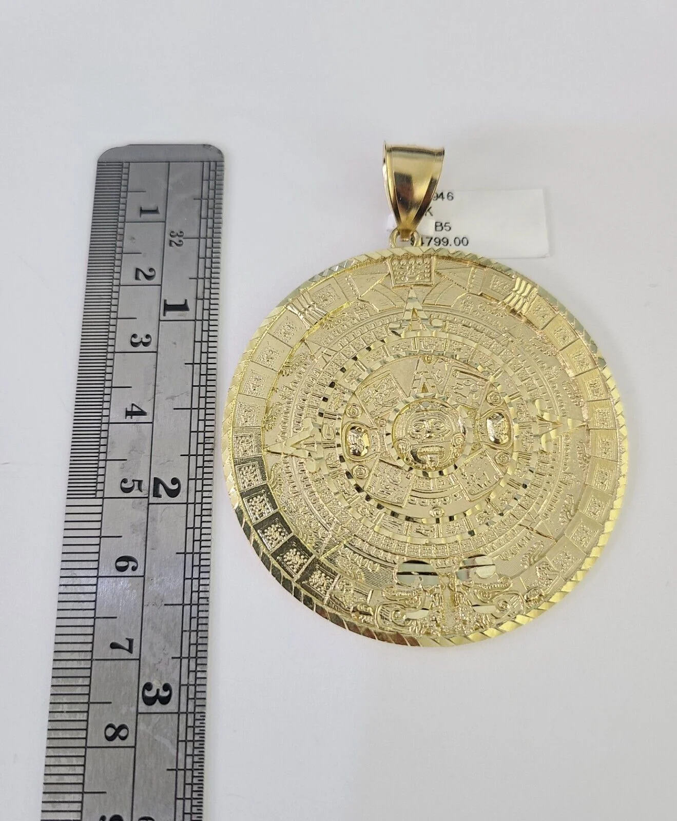 10K Miami Cuban Link Chain Mayan Calendar Pendent Charm 6mm 20"-30" Inch - Image 3