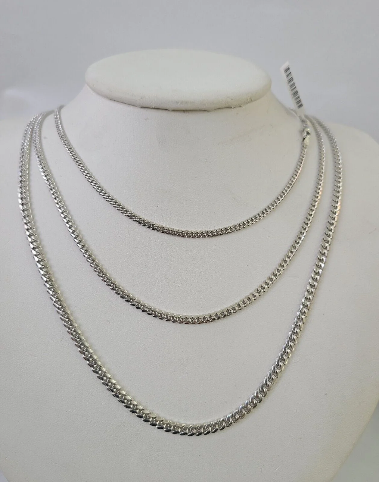 10k Miami Cuban Link Chain White Gold Necklace 18-26 Inches Real Men Women - Image 2