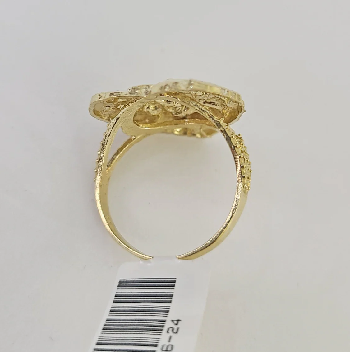 10k Nugget Heart Ring Yellow Gold Women Real Genuine All Sizes - Image 4