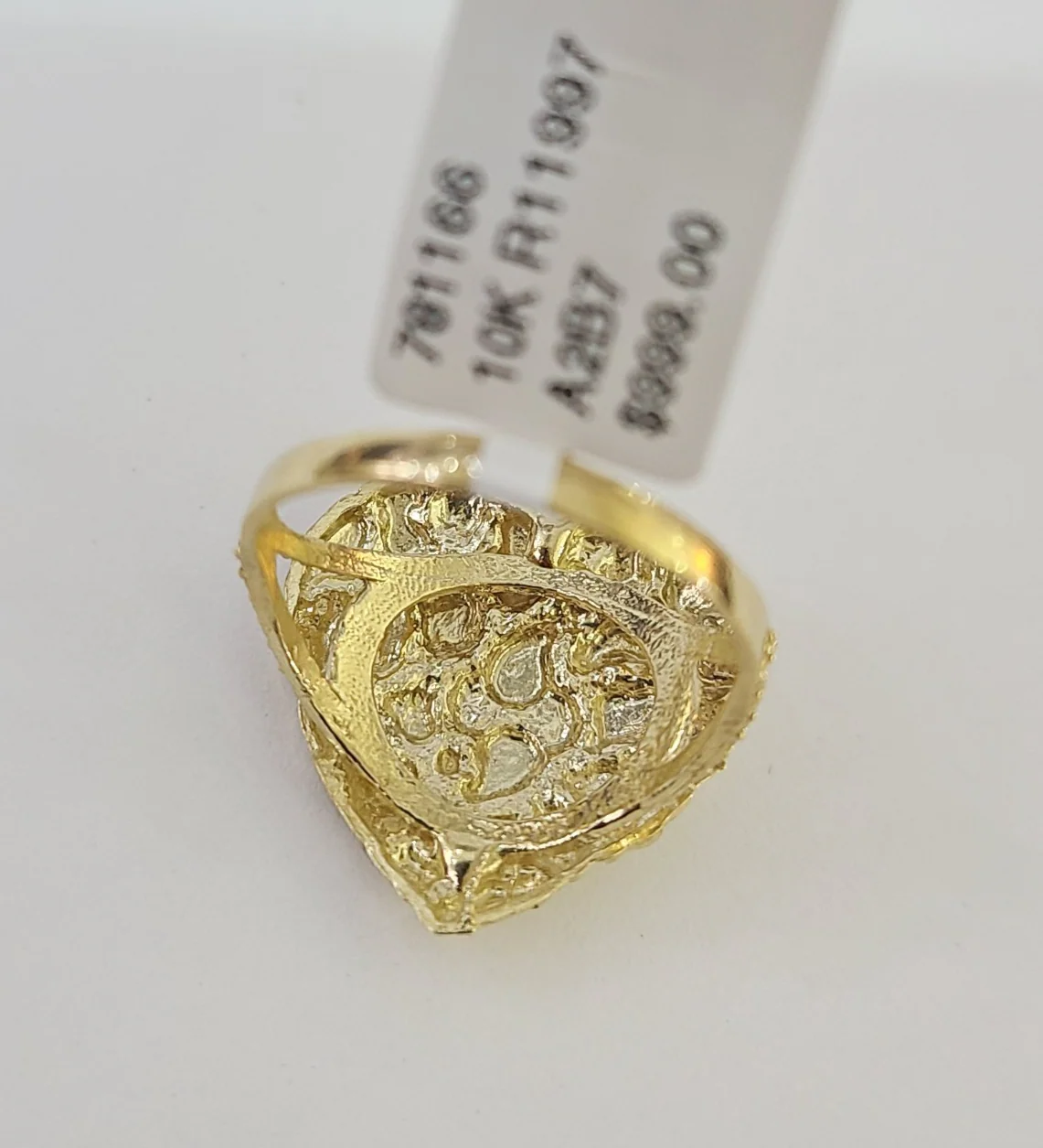 10k Nugget Heart Ring Yellow Gold Women Real Genuine All Sizes - Image 5
