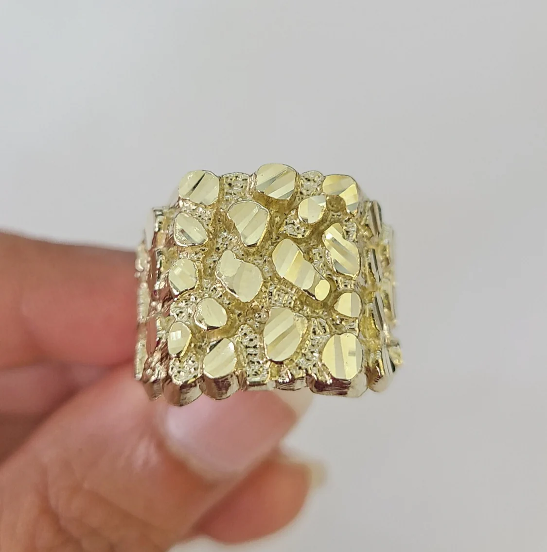 10k Nugget Ring Casual Band Yellow Gold Genuine Brand New All Sizes - Image 4