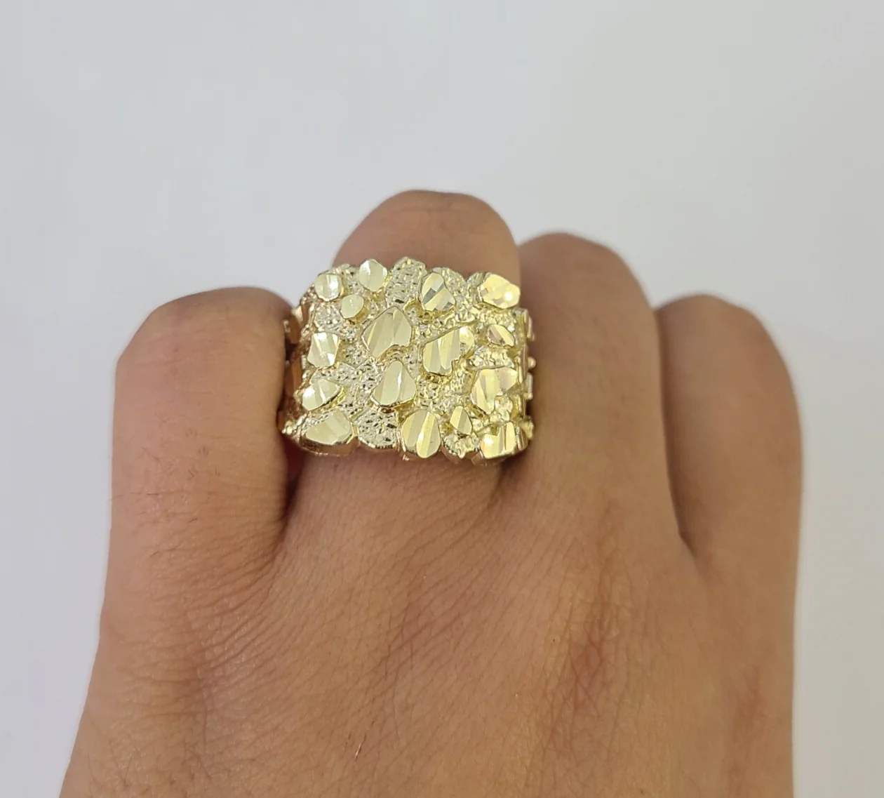 10k Nugget Ring Casual Band Yellow Gold Genuine Brand New All Sizes - Image 2