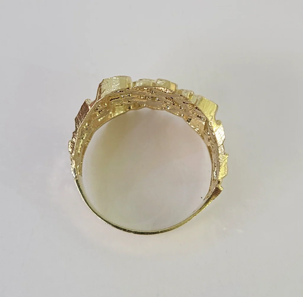 10k Nugget Ring Casual Band Yellow Gold Genuine Brand New All Sizes - Image 3