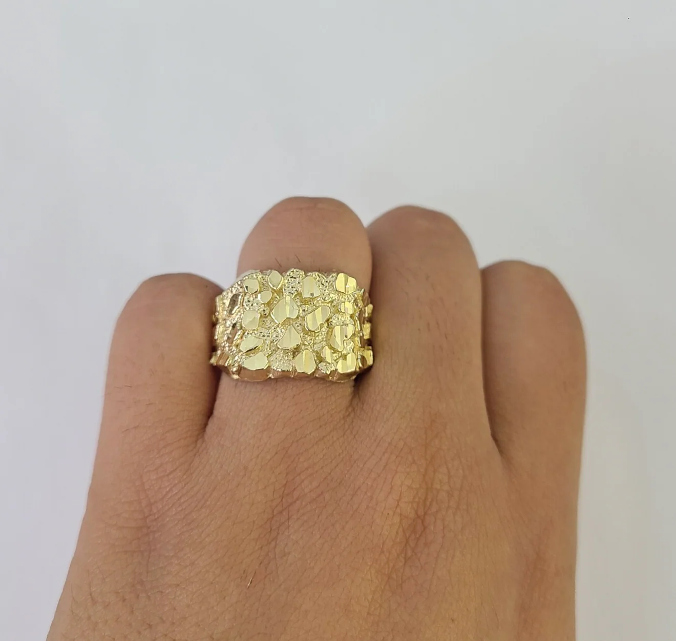 10k Nugget Ring Casual Band Yellow Gold Genuine Brand New All Sizes - Image 2