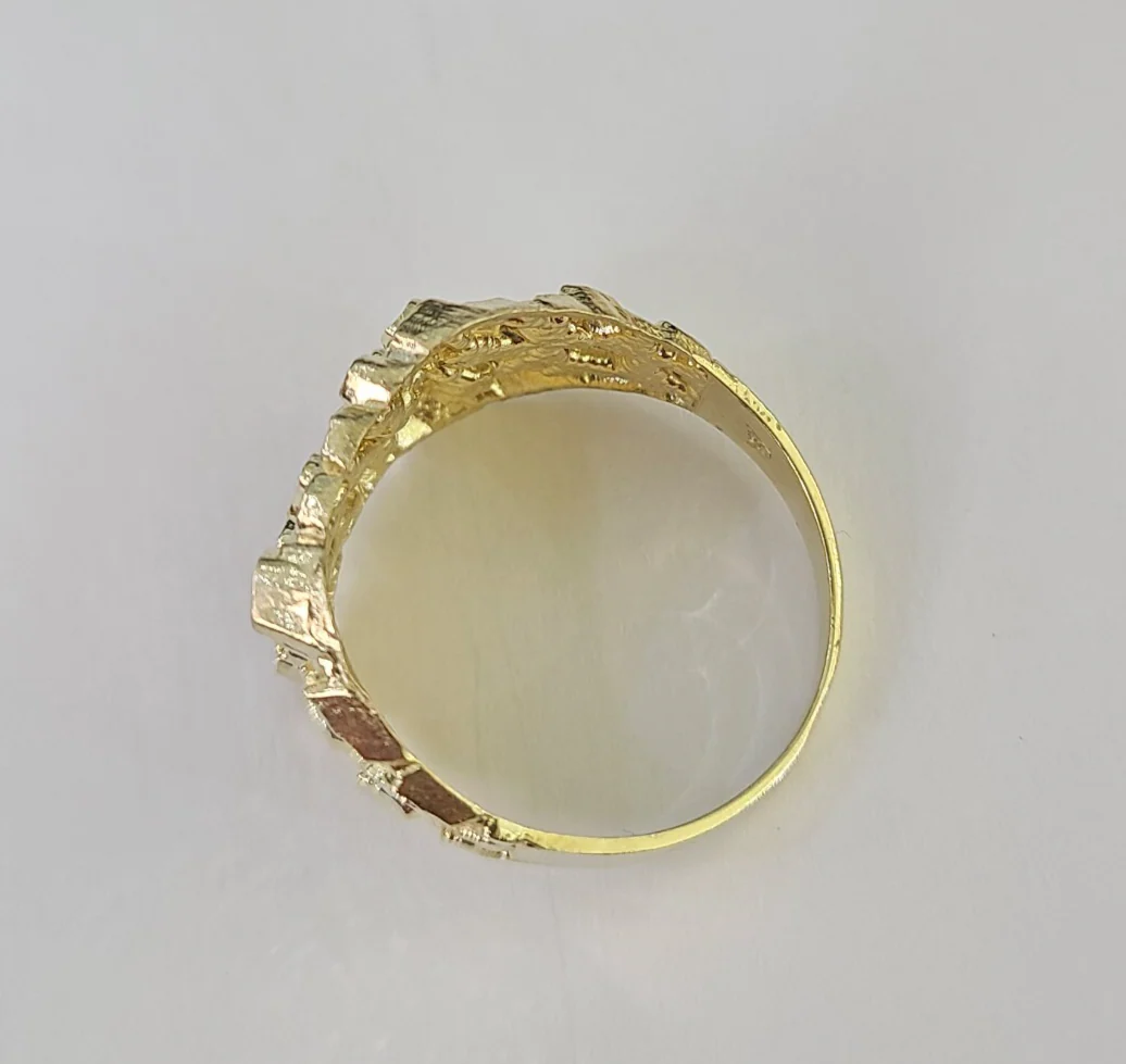 10k Nugget Ring Casual Band Yellow Gold Genuine Brand New All Sizes - Image 3