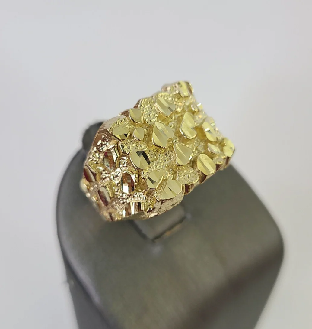 10k Nugget Ring Casual Band Yellow Gold Genuine Brand New All Sizes - Image 6