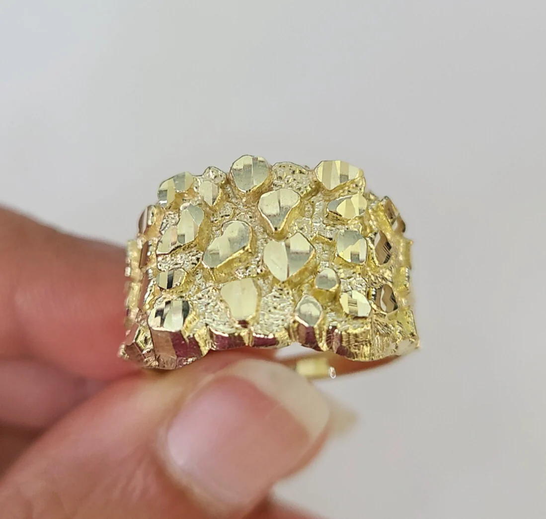 10k Nugget Ring Casual Band Yellow Gold Genuine Brand New All Sizes - Image 7