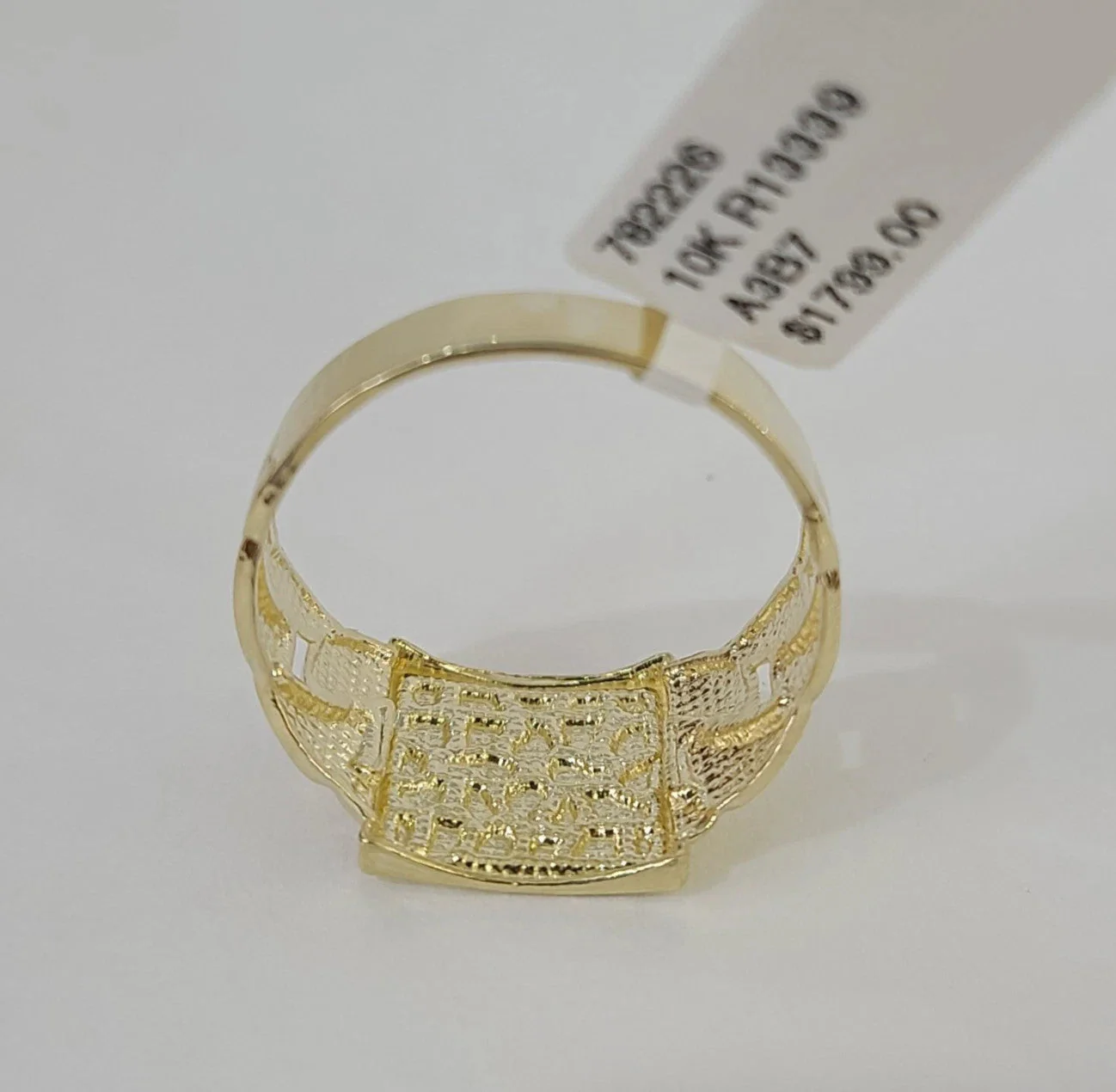 10k Nugget Ring Cuban Yellow Gold Women Men Real Genuine 10Kt - Image 2