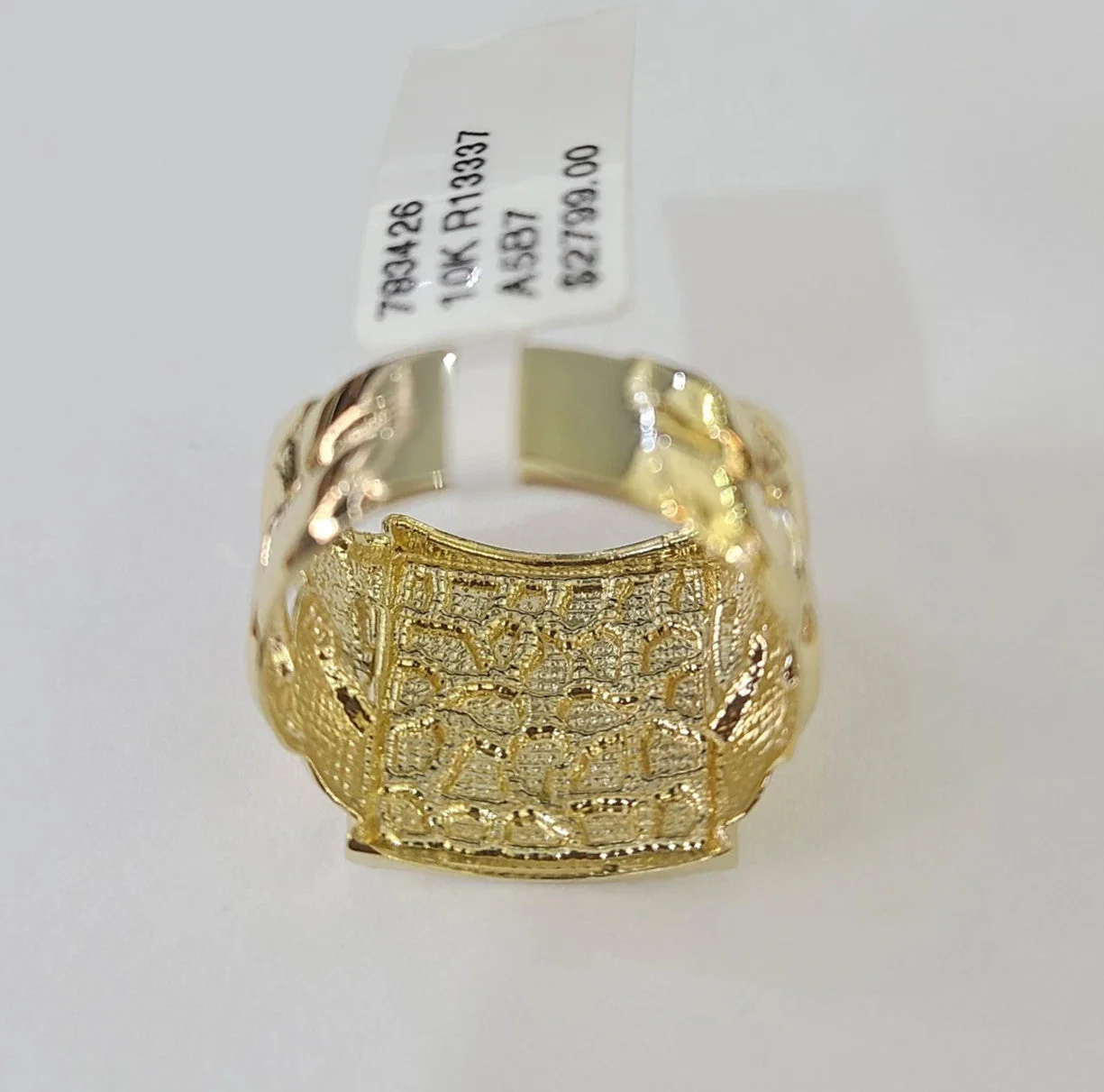 10k Nugget Ring Yellow Gold Women Men Real Genuine 10Kt - Image 5