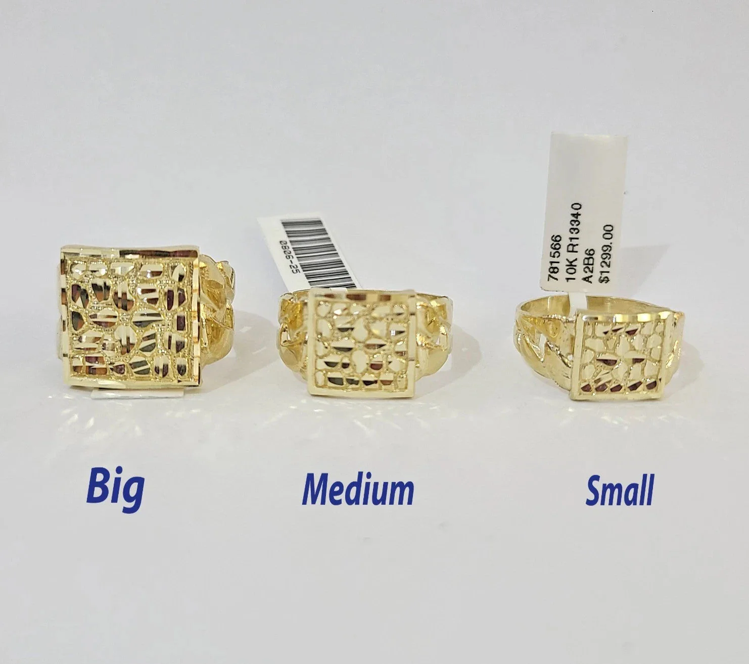 10k Nugget Ring Yellow Gold Women Men Real Genuine - Image 4