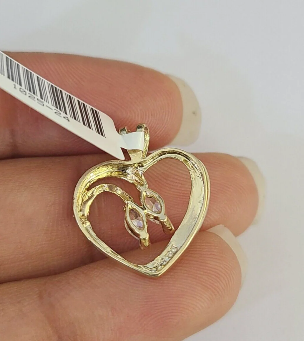 10K Real Heart Charm Pendant Gold 10kt Genuine Yellow - Image 5