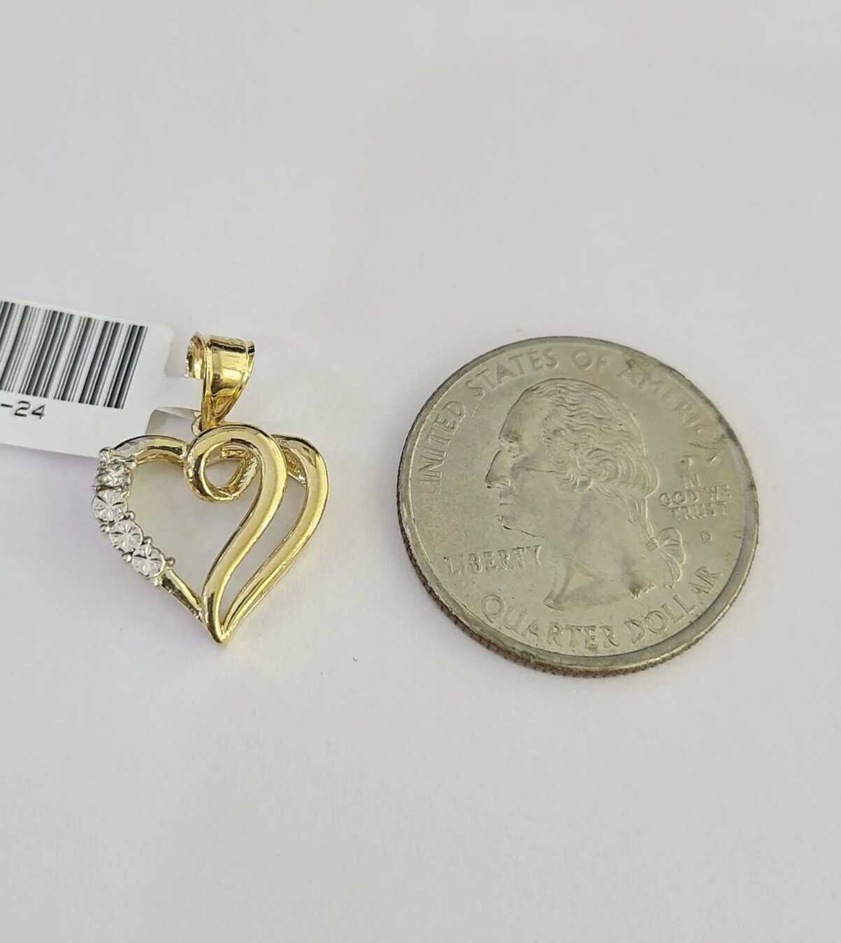 10K Real Heart Charm Pendant Gold 10kt Genuine Yellow - Image 5