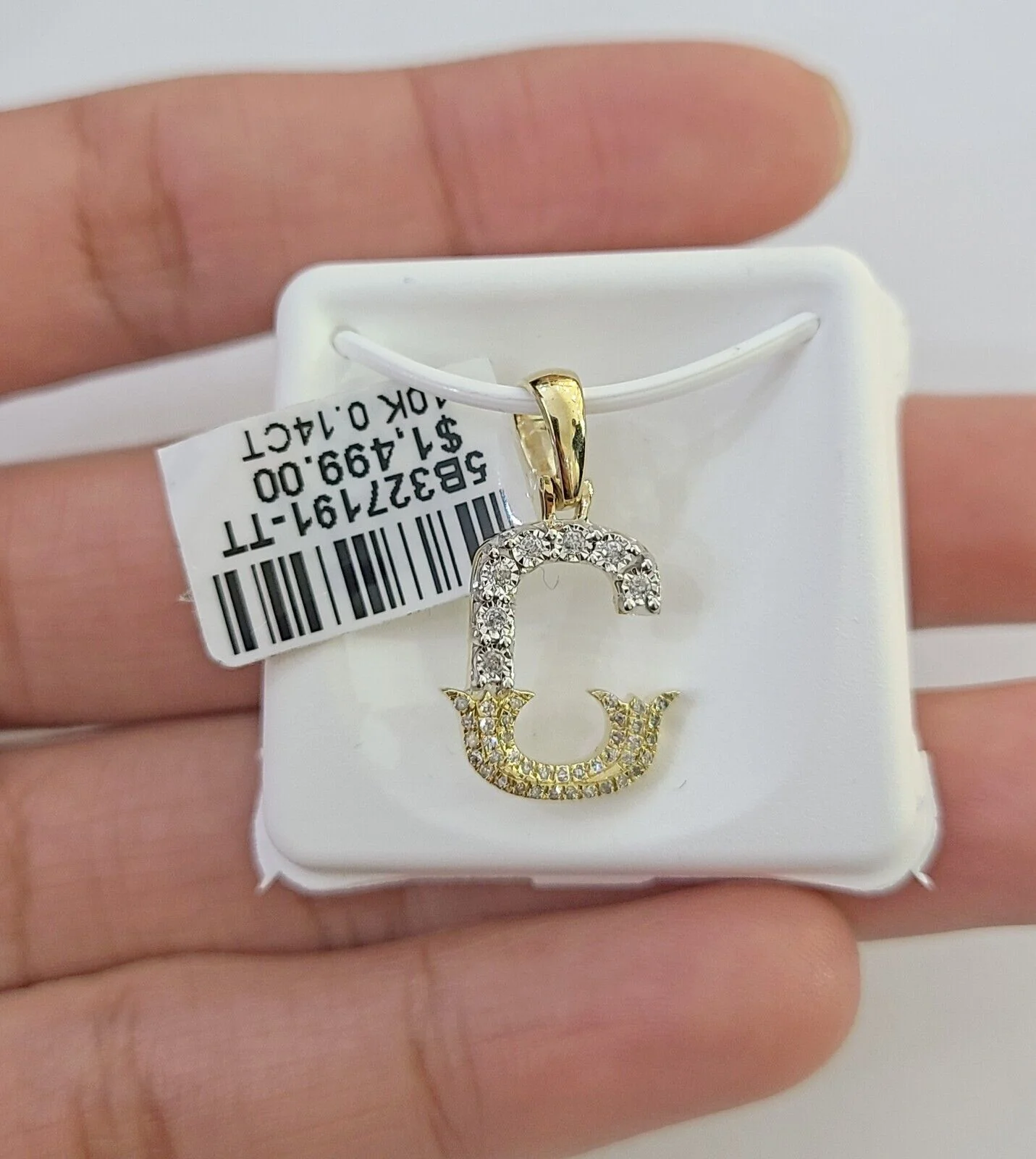 10k Real Yellow Gold Genuine Diamond Initial A-Z Alphabet Charm Letters Pendent - Image 3