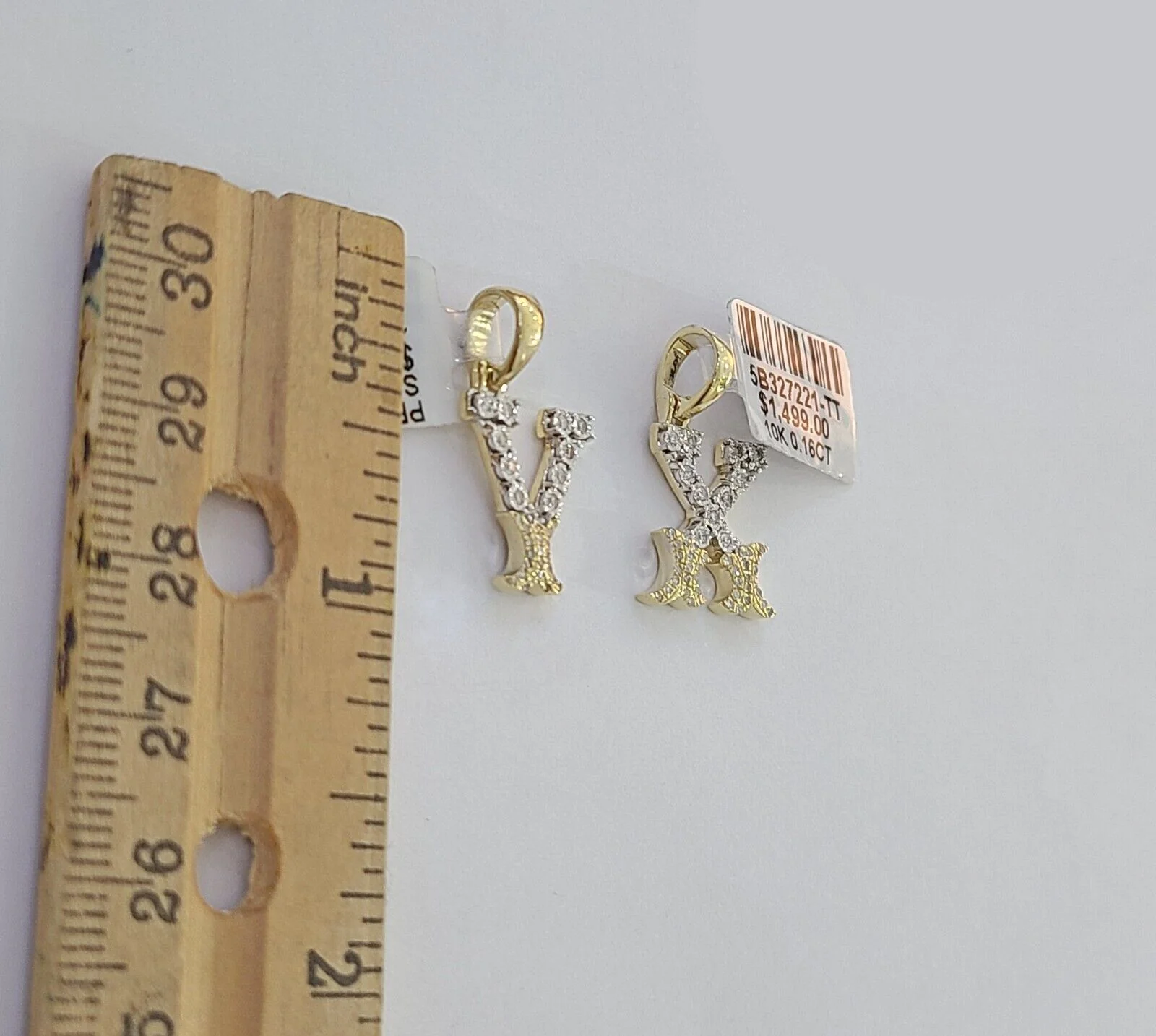 10k Real Yellow Gold Genuine Diamond Initial A-Z Alphabet Charm Letters Pendent - Image 30