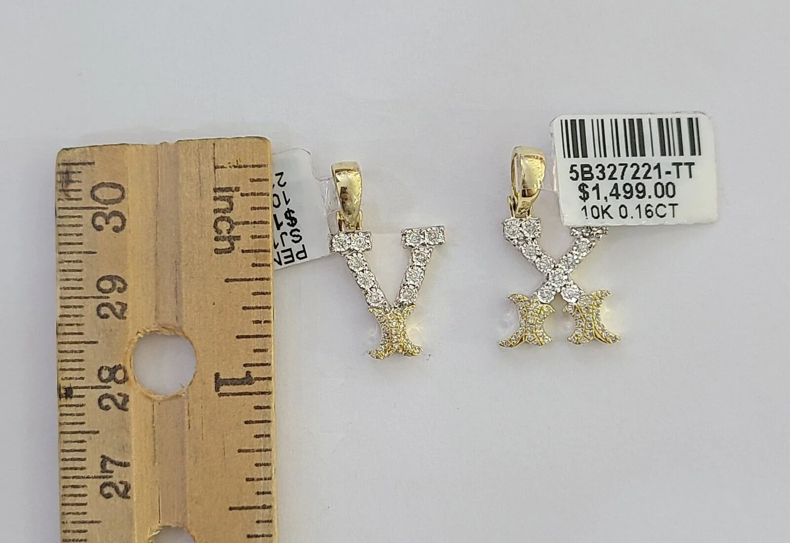 10k Real Yellow Gold Genuine Diamond Initial A-Z Alphabet Charm Letters Pendent - Image 32