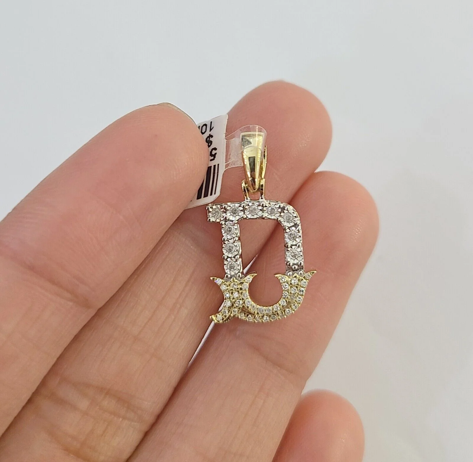 10k Real Yellow Gold Genuine Diamond Initial A-Z Alphabet Charm Letters Pendent - Image 4
