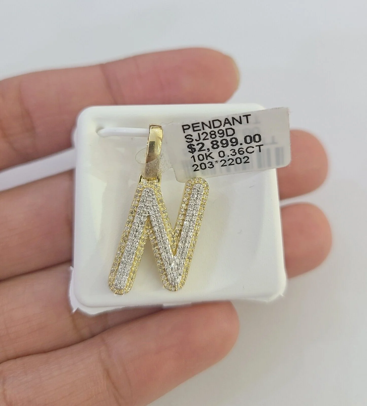 10k Real Yellow Gold Genuine Diamond Initial A-Z Alphabet Charm Pendent - Image 13