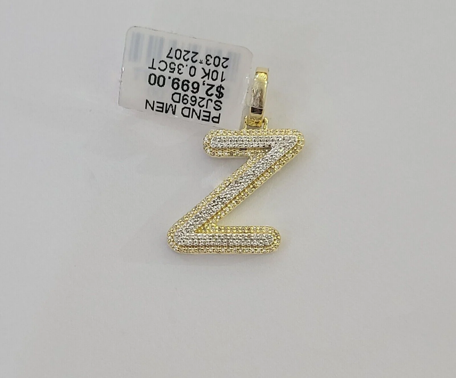 10k Real Yellow Gold Genuine Diamond Initial A-Z Alphabet Charm Pendent - Image 23