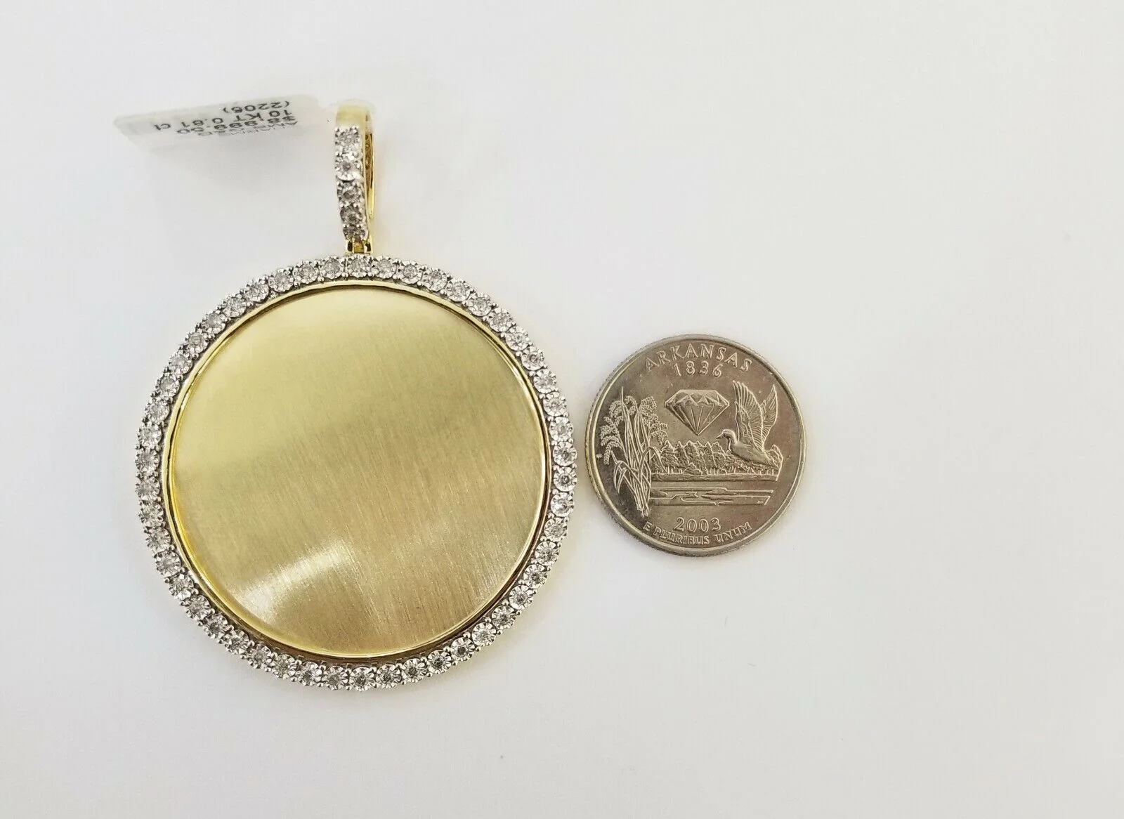 10k Real Yellow Gold Memory Pendant Charm 0.80CT 10kt Real 2"Inch Diamond Charm - Image 6