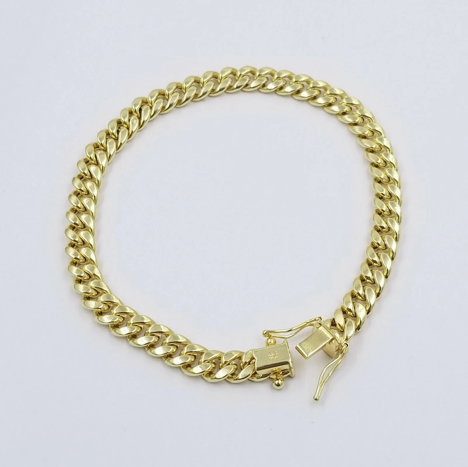 10K Real Yellow Gold Miami Cuban Bracelet 6mm Link 7 inch Box Lock