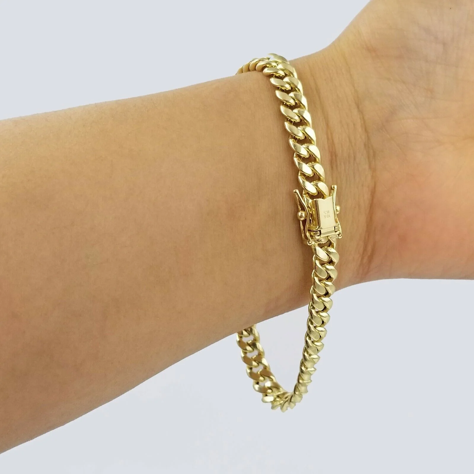 10K Real Yellow Gold Miami Cuban Bracelet 6mm Link 7 inch Box Lock - Image 3