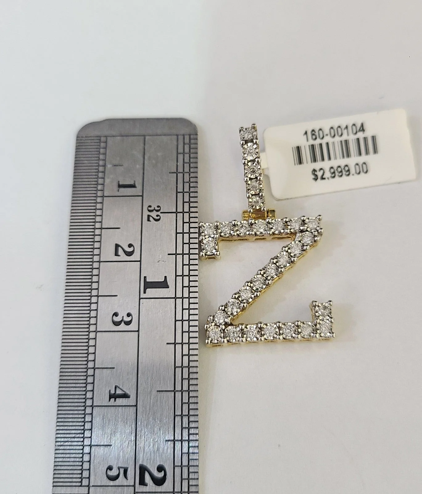 10k Rope Chain Z Diamond Initial Charm Necklace Pendant Set 4mm 20"-30" Gold - Image 3