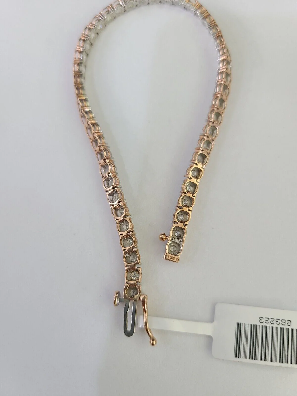 10K Rose Gold Diamond Bracelet Women Ladies 7" REAL Genuine Gold - Image 5