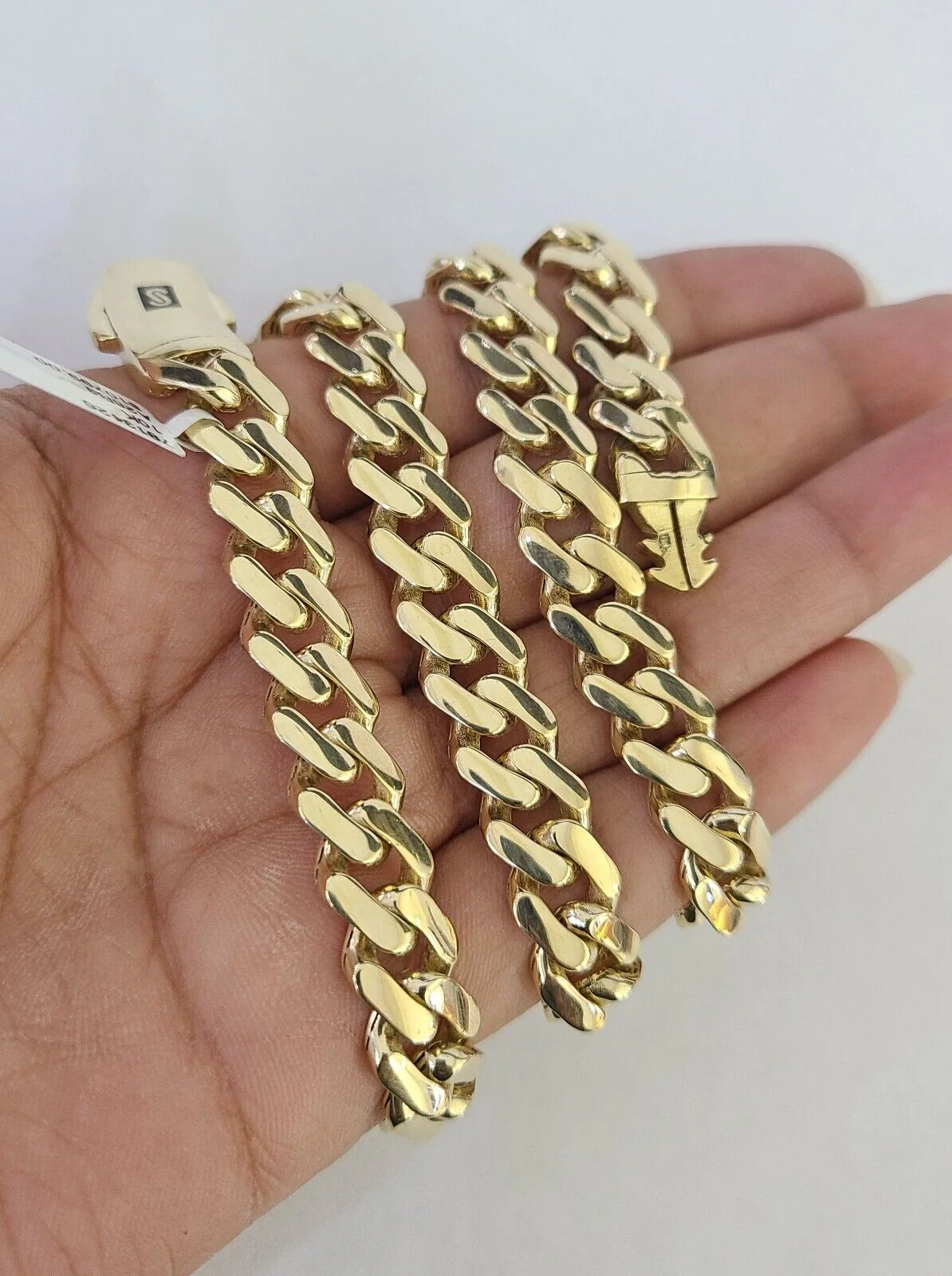10k Royal Monaco Cuban Link Chain 10mm Necklace 20" REAL Yellow Gold - Image 4