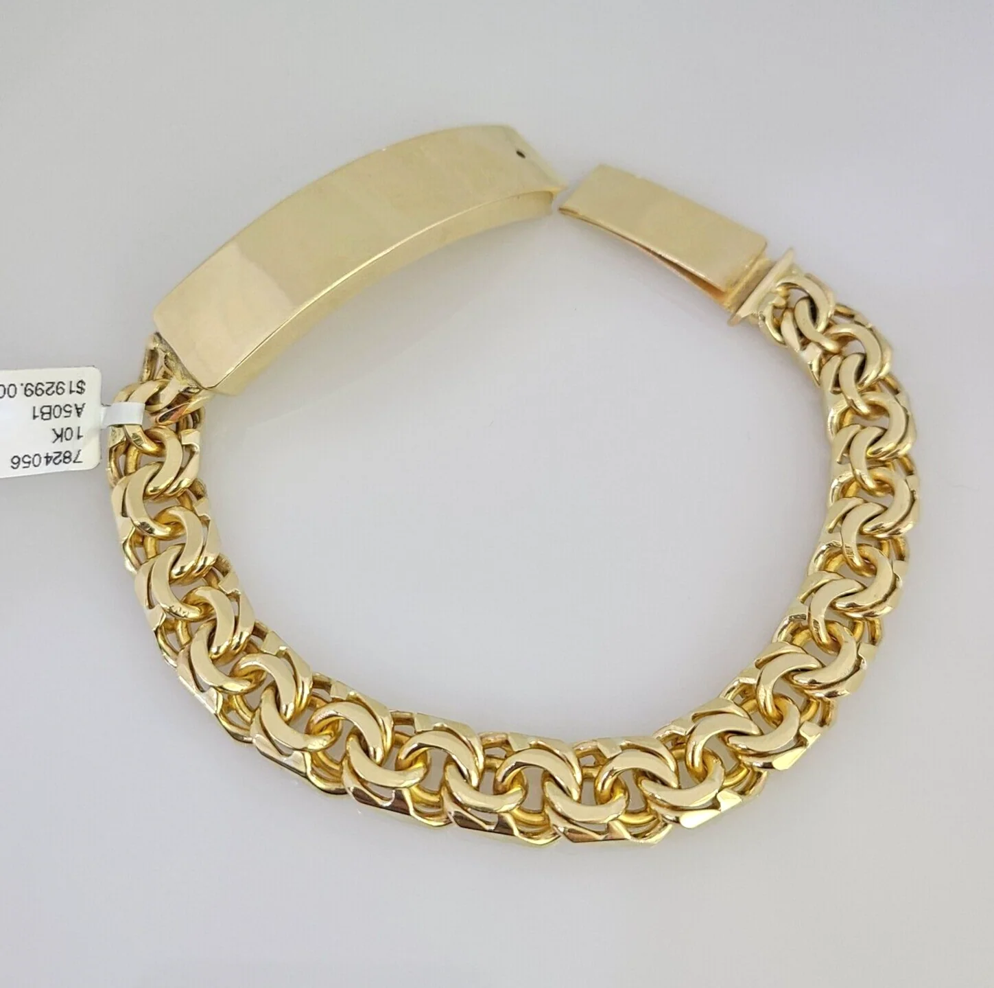 10k Solid Chino ID Bracelet Yellow Gold 9mm 8" Inches Box Lock Real 10kt