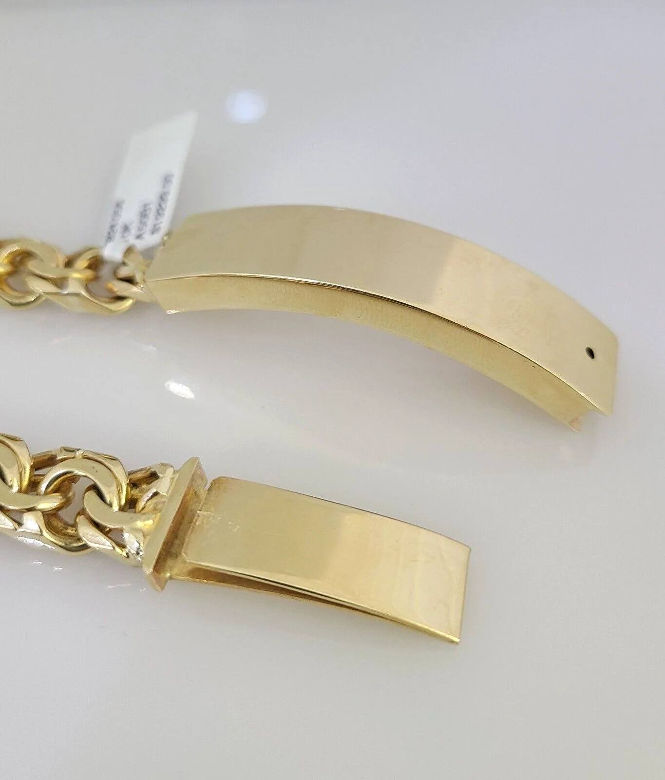 10k Solid Chino ID Bracelet Yellow Gold 9mm 8" Inches Box Lock Real 10kt - Image 7