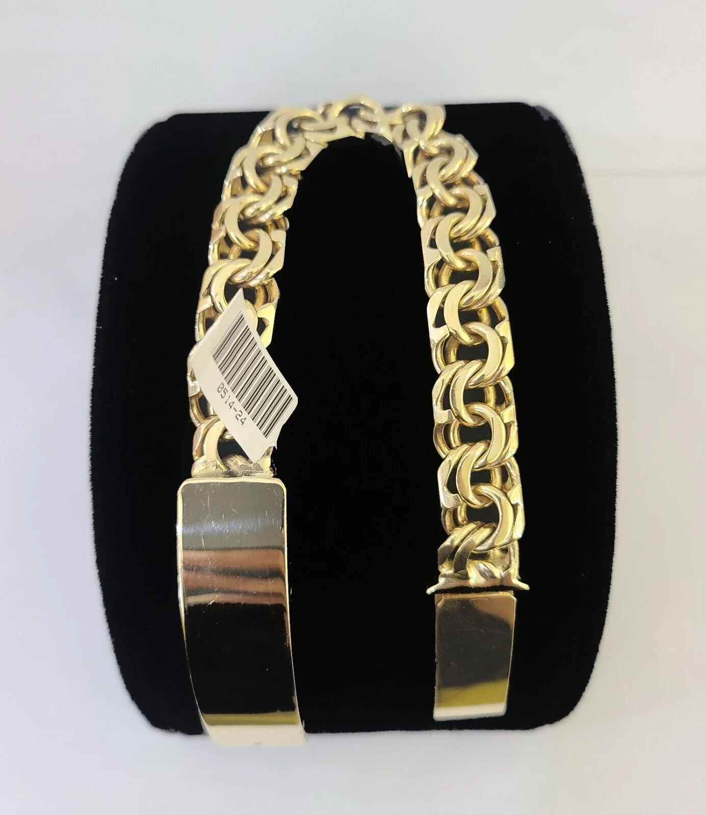 10k Solid Chino ID Bracelet Yellow Gold Size 8" 11mm Inches Box Lock Real 10kt