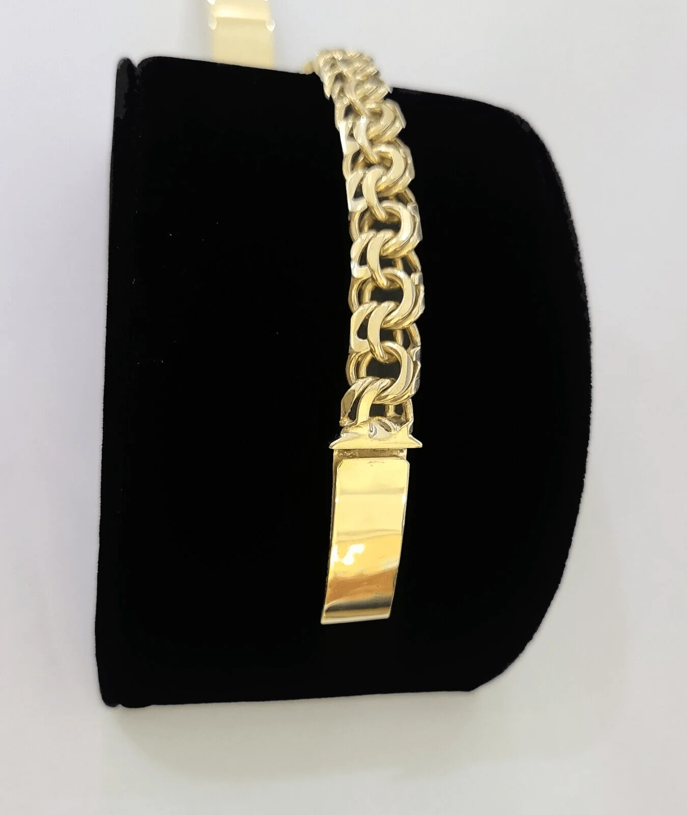 10k Solid Chino ID Bracelet Yellow Gold Size 8" 11mm Inches Box Lock Real 10kt - Image 3