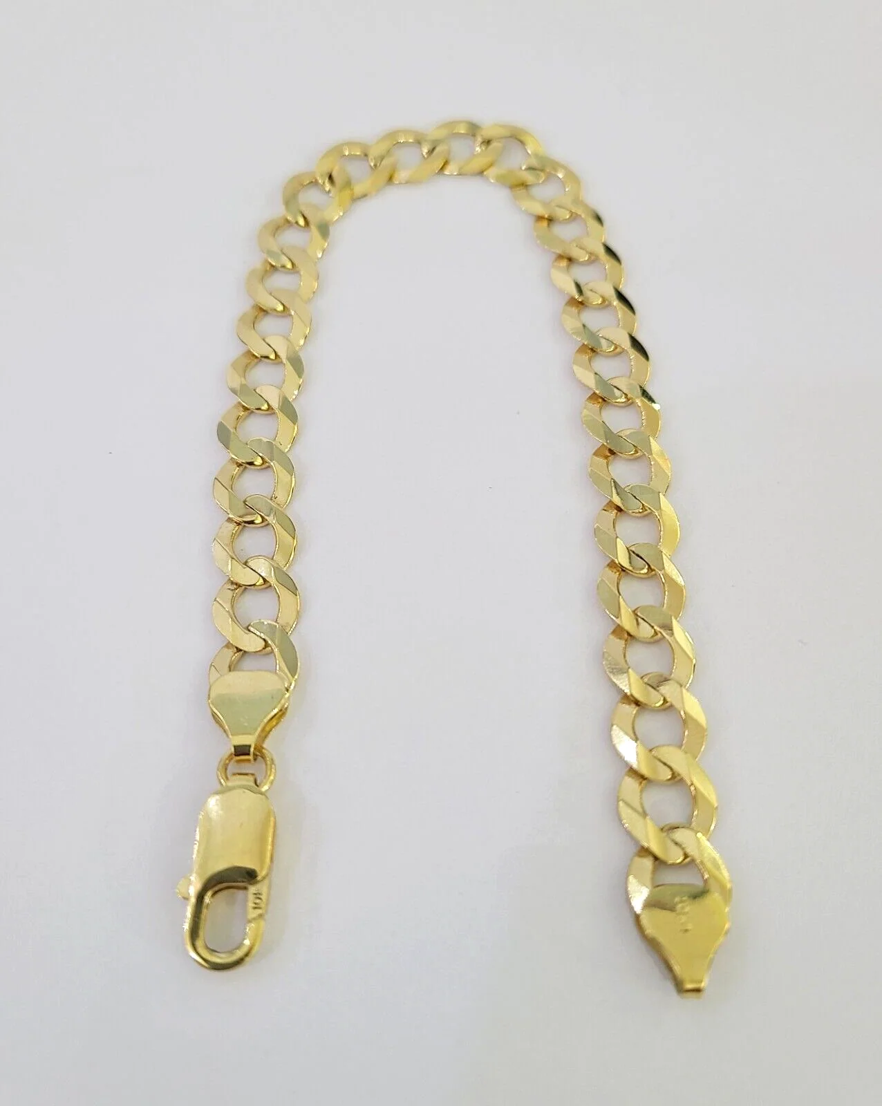 10k Solid Cuban Curb Link Bracelet Gold 8mm 8 Inches Real Yellow Gold